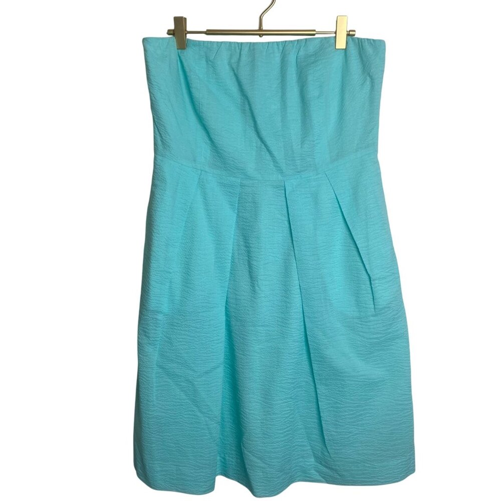 NWT Crew Strapless L Dress Size 12 Light Blue Cotton Bridesmaid‎